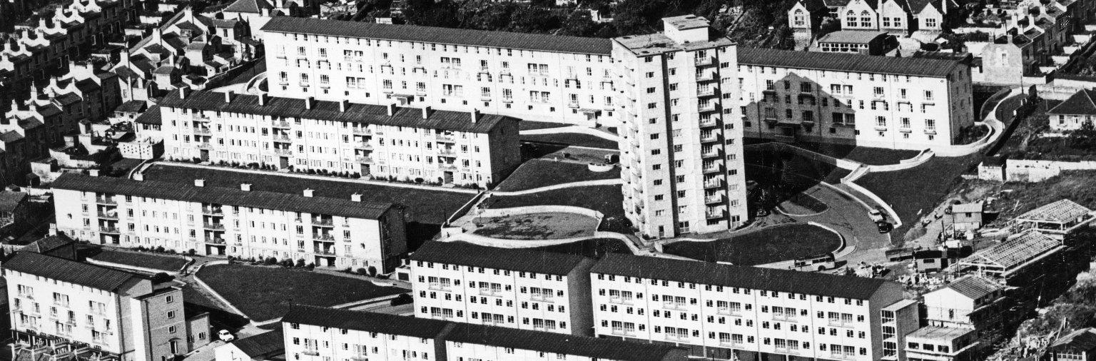 The 1950s Snow Hill Development from the air.