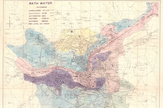 1903 Water Supply map of Bath